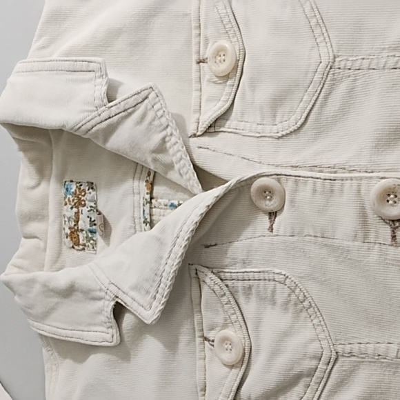 Vintage Fitted Stretch Fine Wale Cream Corduroy Jacket Shirt - Picture 3 of 13